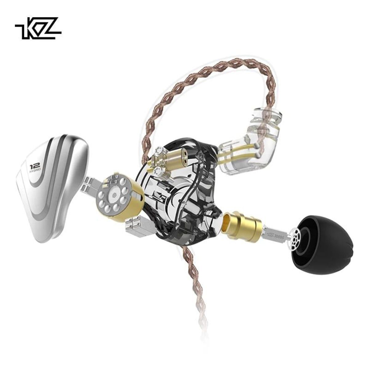 KZ - Audífonos Kz Zsx 5ba+1dd 6 Controladores Híbrido In-ear Negro Con Mic
