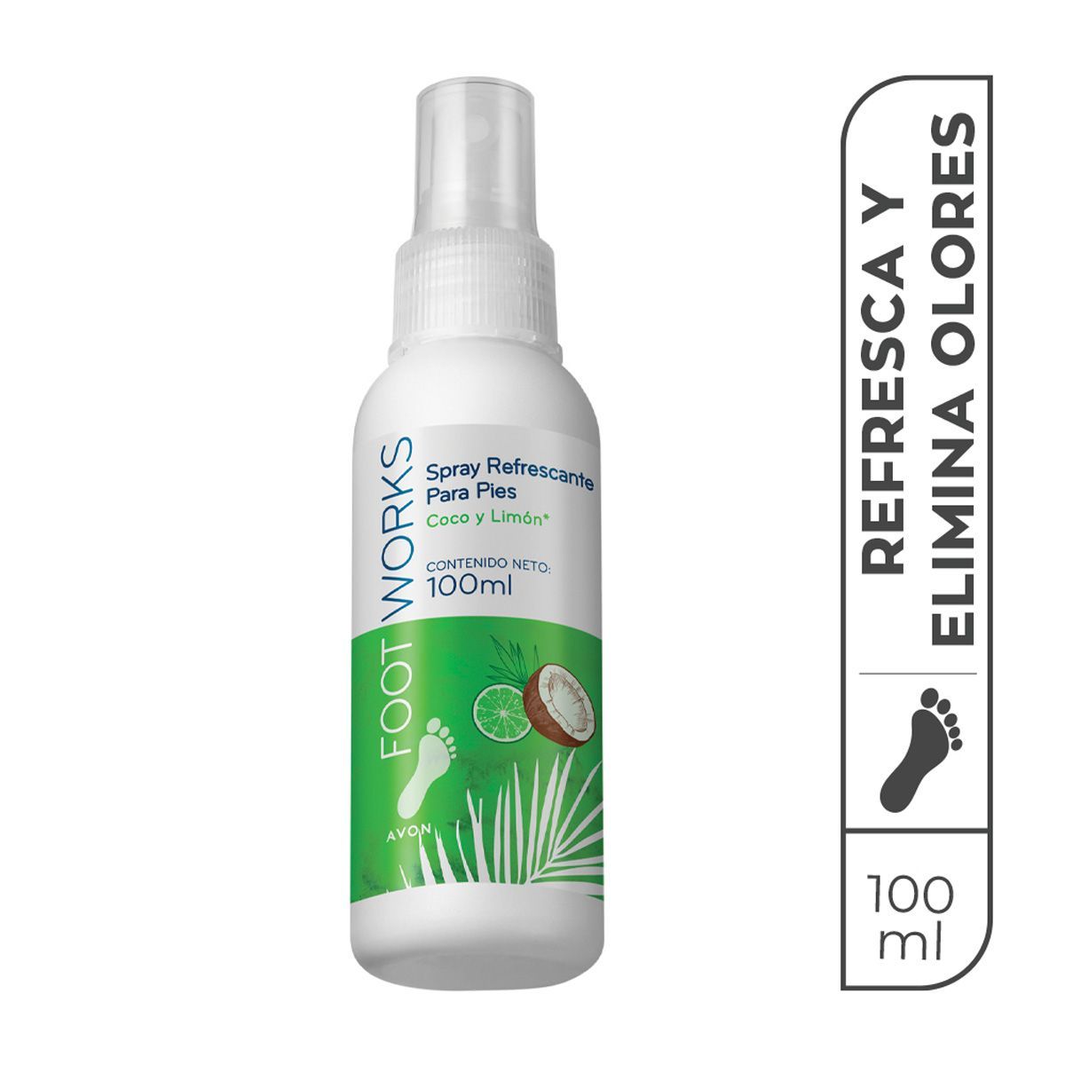 AVON - Spray Refrescante para pies Coco y Limon Foot Works