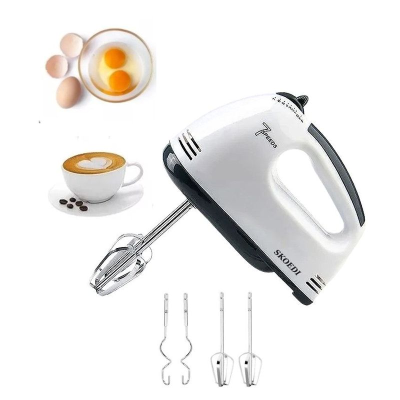 GENERICO - Mixer batidora Portatil Mano 7 Velocidades 4 Cabezales 250w