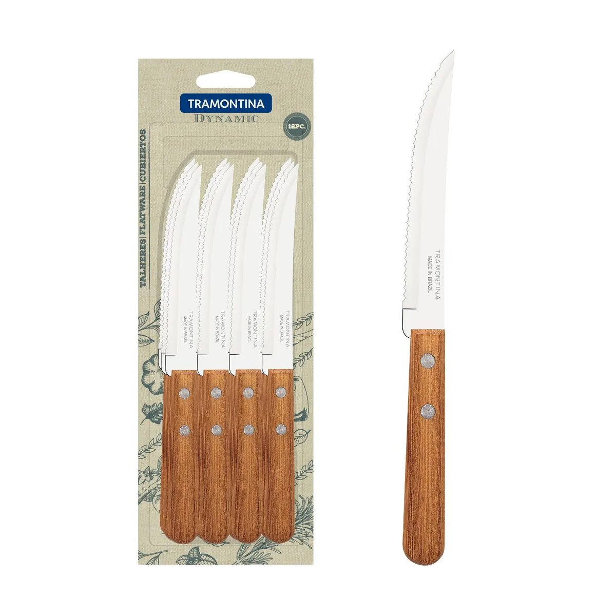 TRAMONTINA - Set de Cuchillos Parrilleros Tramontina Mango Madera