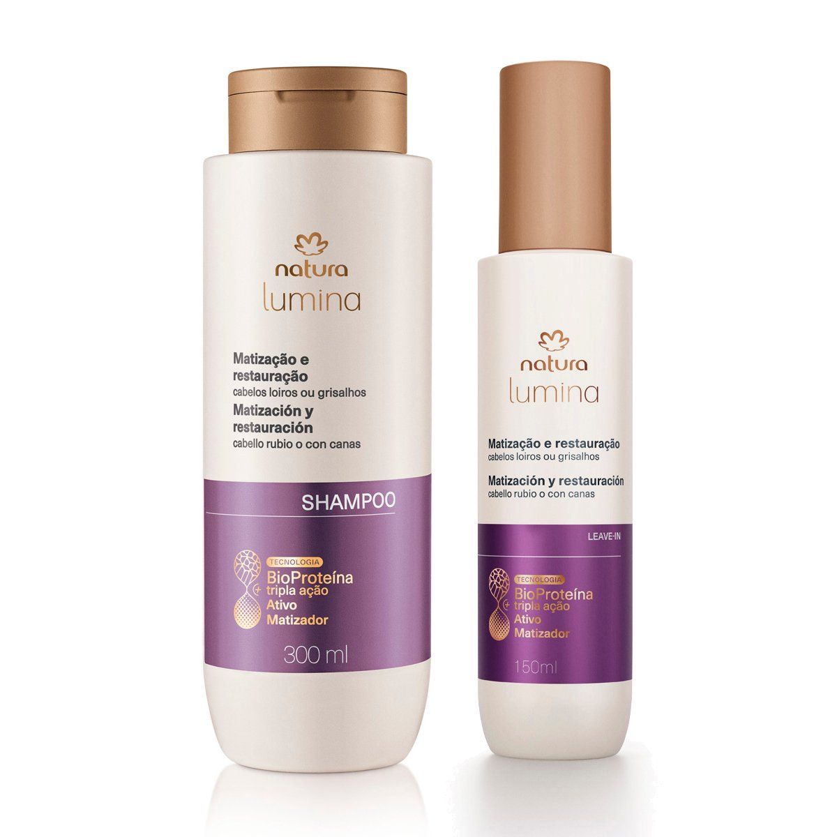 NATURA - KIT Lumina Rubios y Canas Shampoo con Fluido Matizador