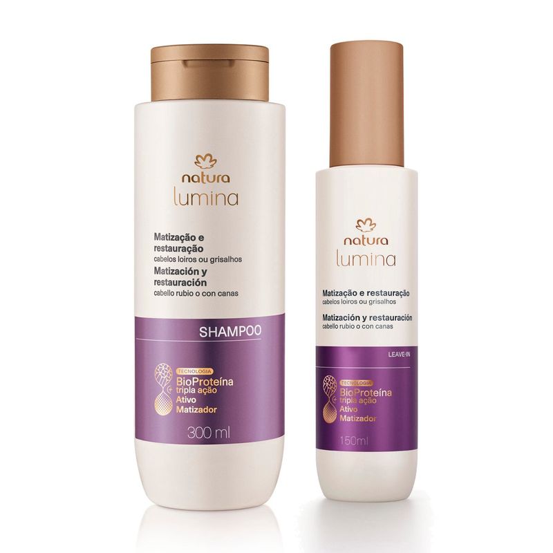 NATURA - KIT Lumina Rubios y Canas Shampoo con Fluido Matizador