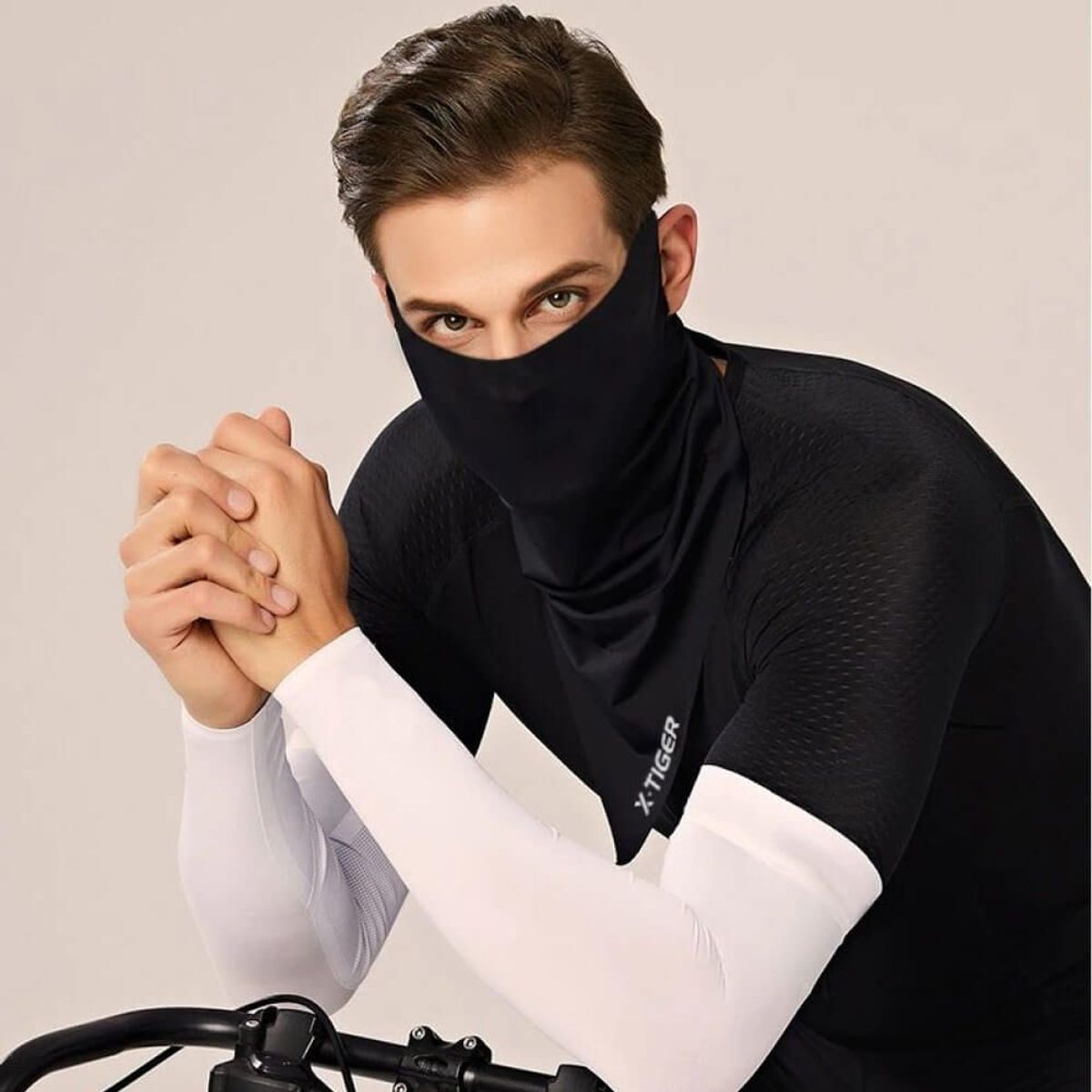 OEM - Pasamontaña X-TIGER DPMZ-60 Negro Ciclismo Cortaviento