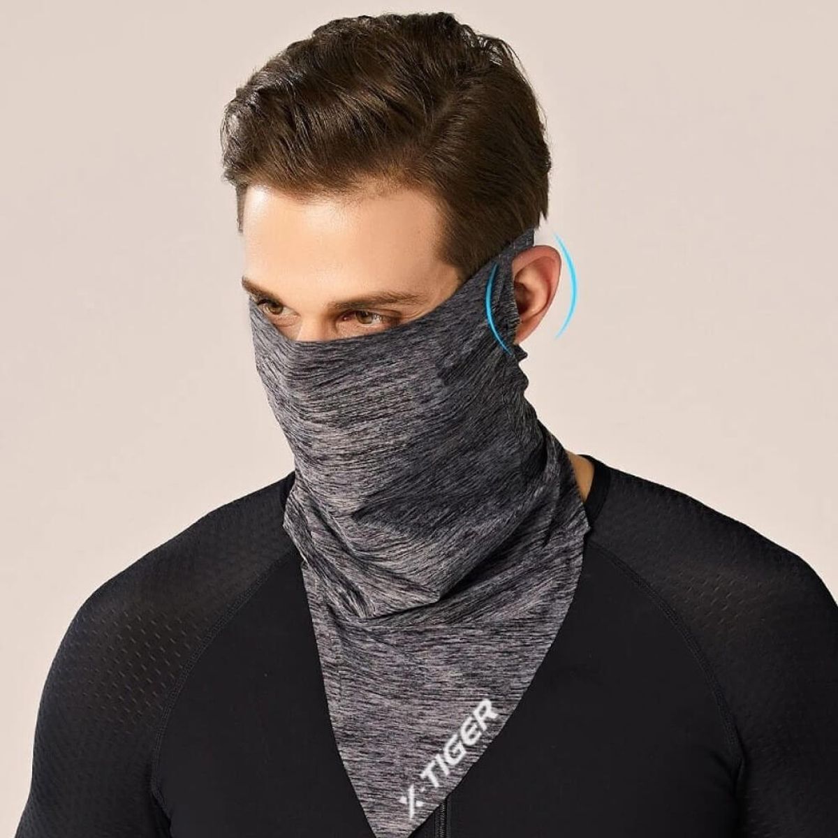 OEM - Pasamontaña X-TIGER DPMZ-60 Gris Ciclismo Cortaviento