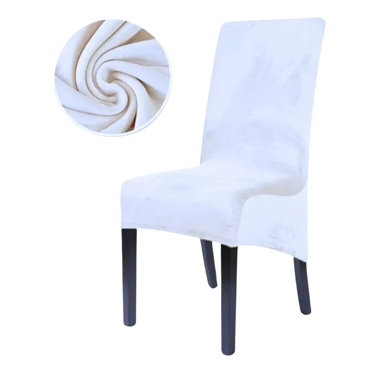 IMPORTADO MC - Funda de silla terciopelo 8 piezas perfect white Sala fabulosa