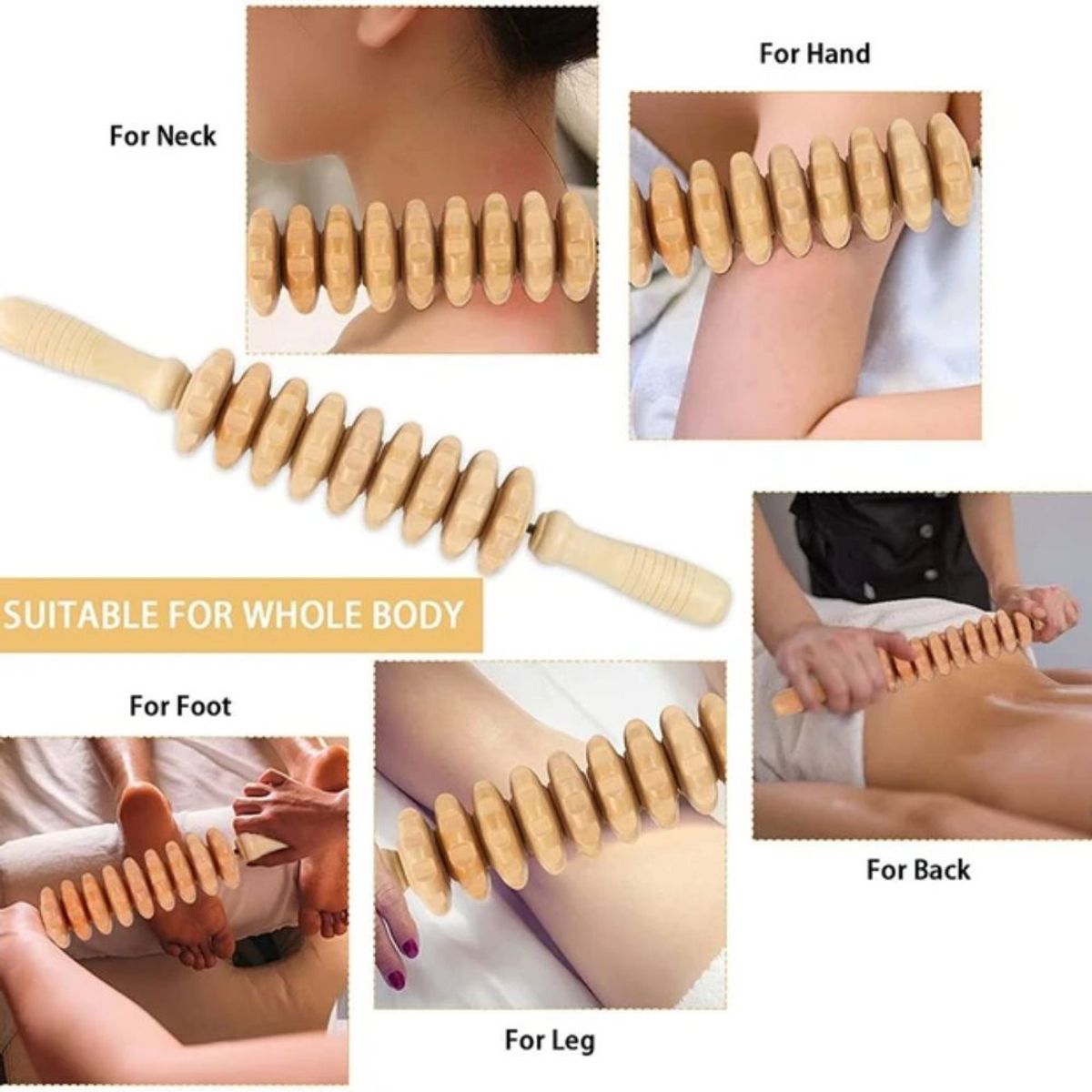 GENERICO - Set Masajeadores de madera para esculpir el cuerpo anticelulítico