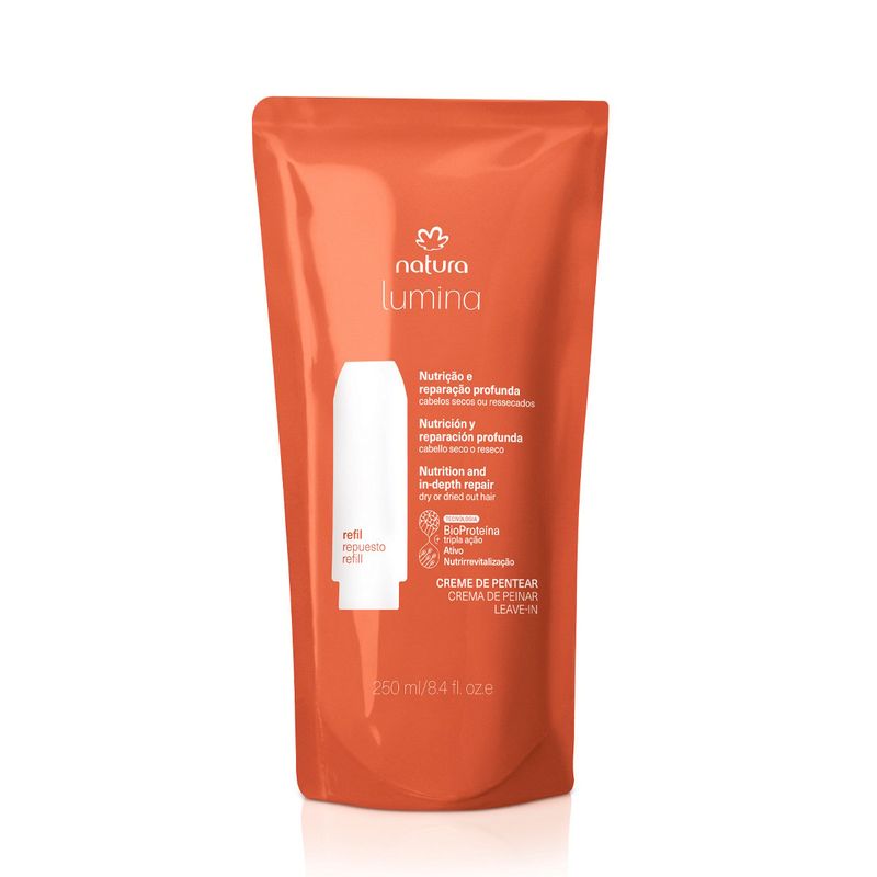 NATURA - Repuesto Crema para peinar selladora de cutículas limpieza y nutrición Secos Lumina