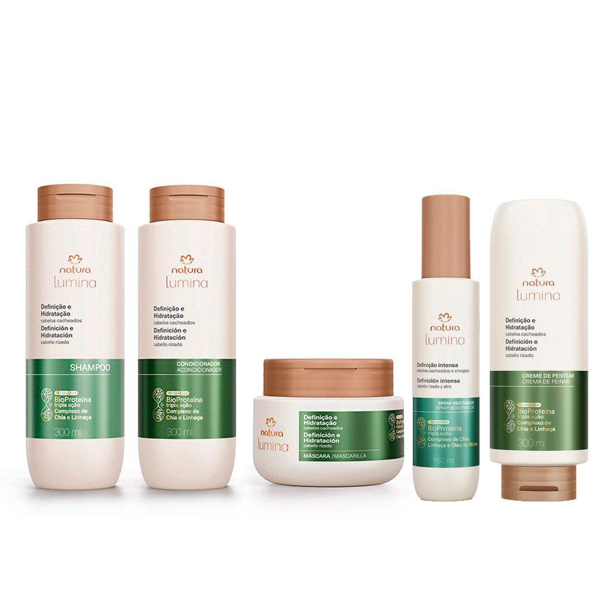 NATURA - Lumina Tratamiento Completo Rizos Shampoo con Acondicionador Mascarilla Spray y CPP