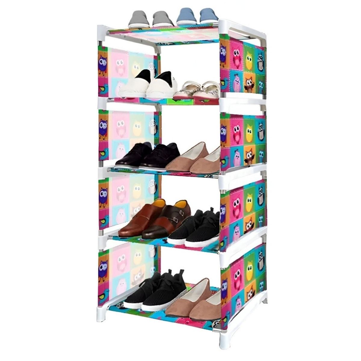 MINARI - Zapatera Organizador Estante 5 pisos Diseño Búho Multicolor 5TZ