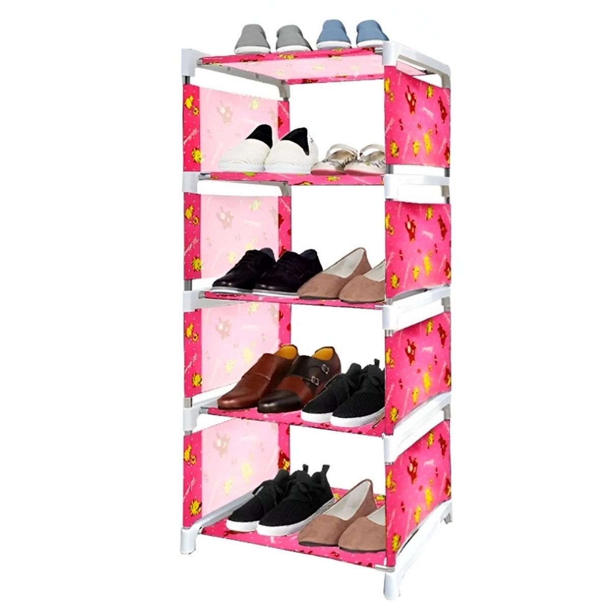 MINARI - Zapatera Organizador Estante 5 pisos Diseño Ositos Fuccia 5TZ