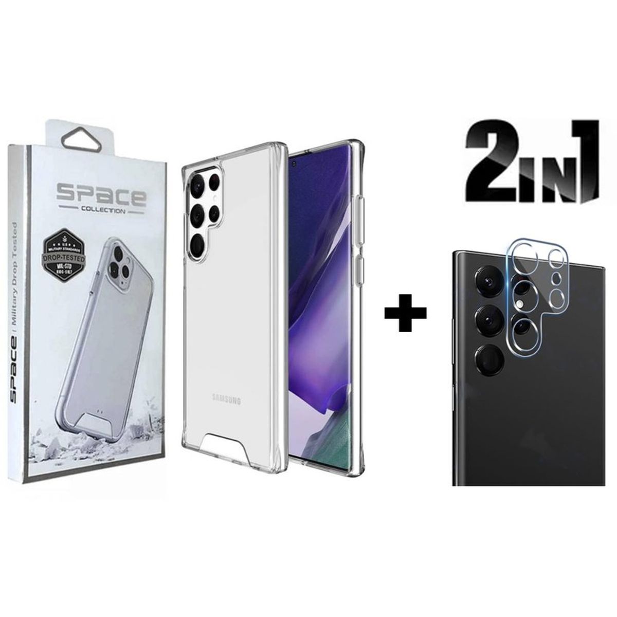 SPACE - Case Space Samsung S22 Ultra  Mica de cámara - Transparente