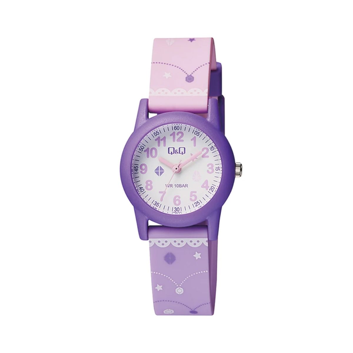 Q AND Q - Reloj Q&Q para Niñas Acuático 10 BAR Lila joya