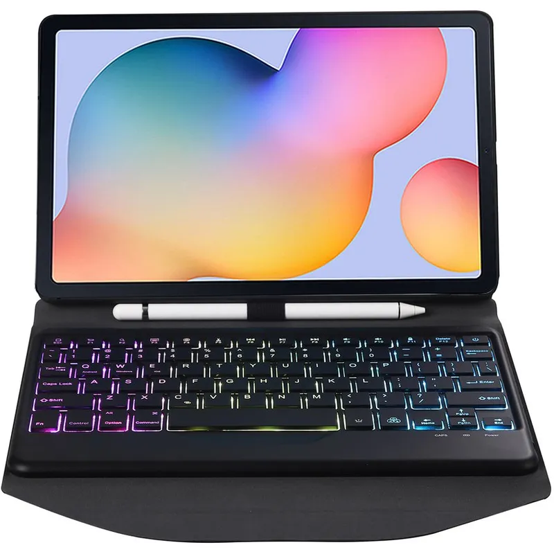 RENVMEXY - Funda con teclado Bluetooth para samsung tab s6 lite 10.4 pulgadas Negro