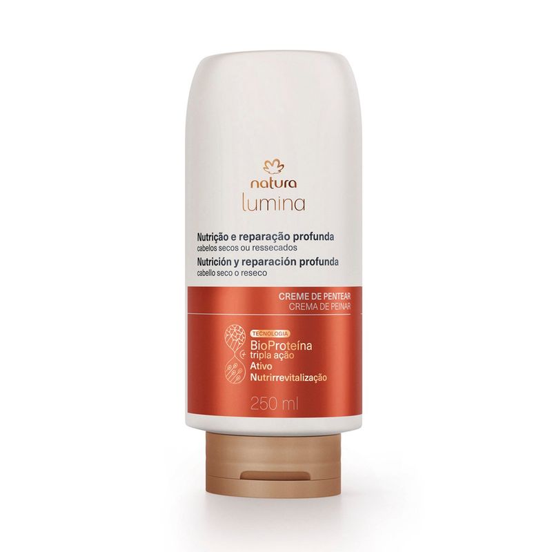 NATURA - Crema para peinar selladora de cutículas limpieza y nutrición Secos Lumina