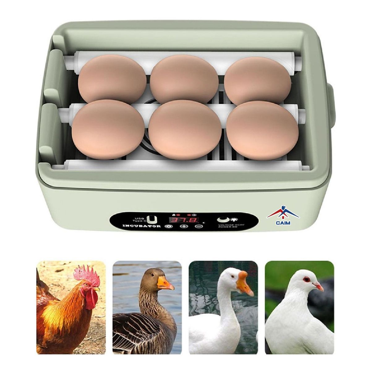 CAIM - INCUBADORA DE 6 HUEVOS CAIM SEGURIDAD Y GARANTÍA