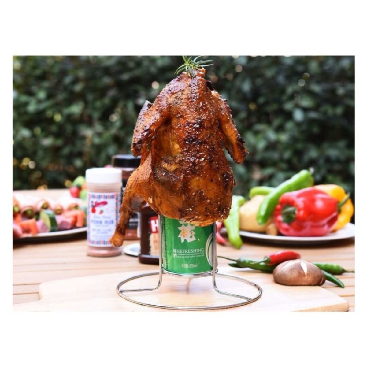 GENERICO - 1 RACK SOPORTE ASADOR DE POLLO CERVECERO