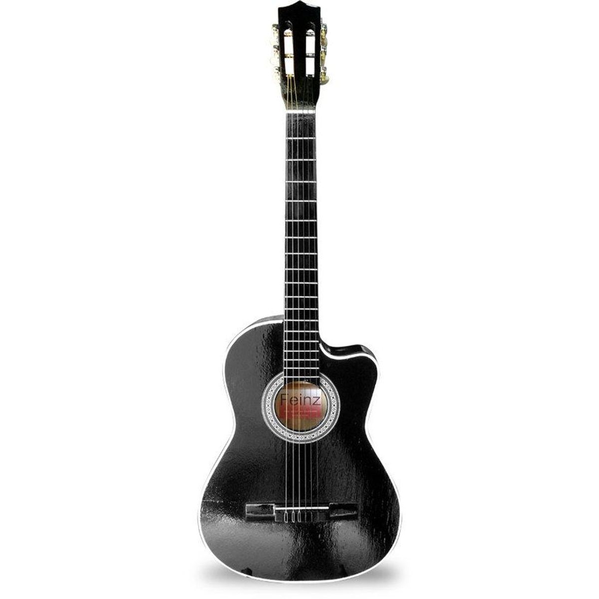 FEINZ - Guitarra Acústica Estudio en Acabado Rustico Media Luna BK.