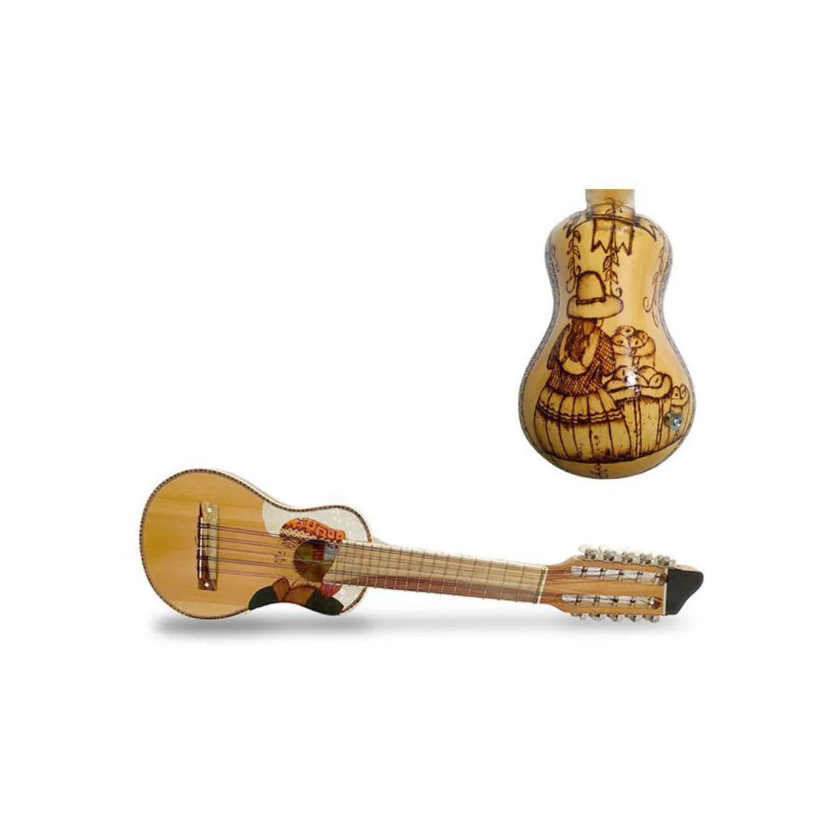 GENERICO - Mallku - Charango Nacional Semiprofesional  con Pirografia.