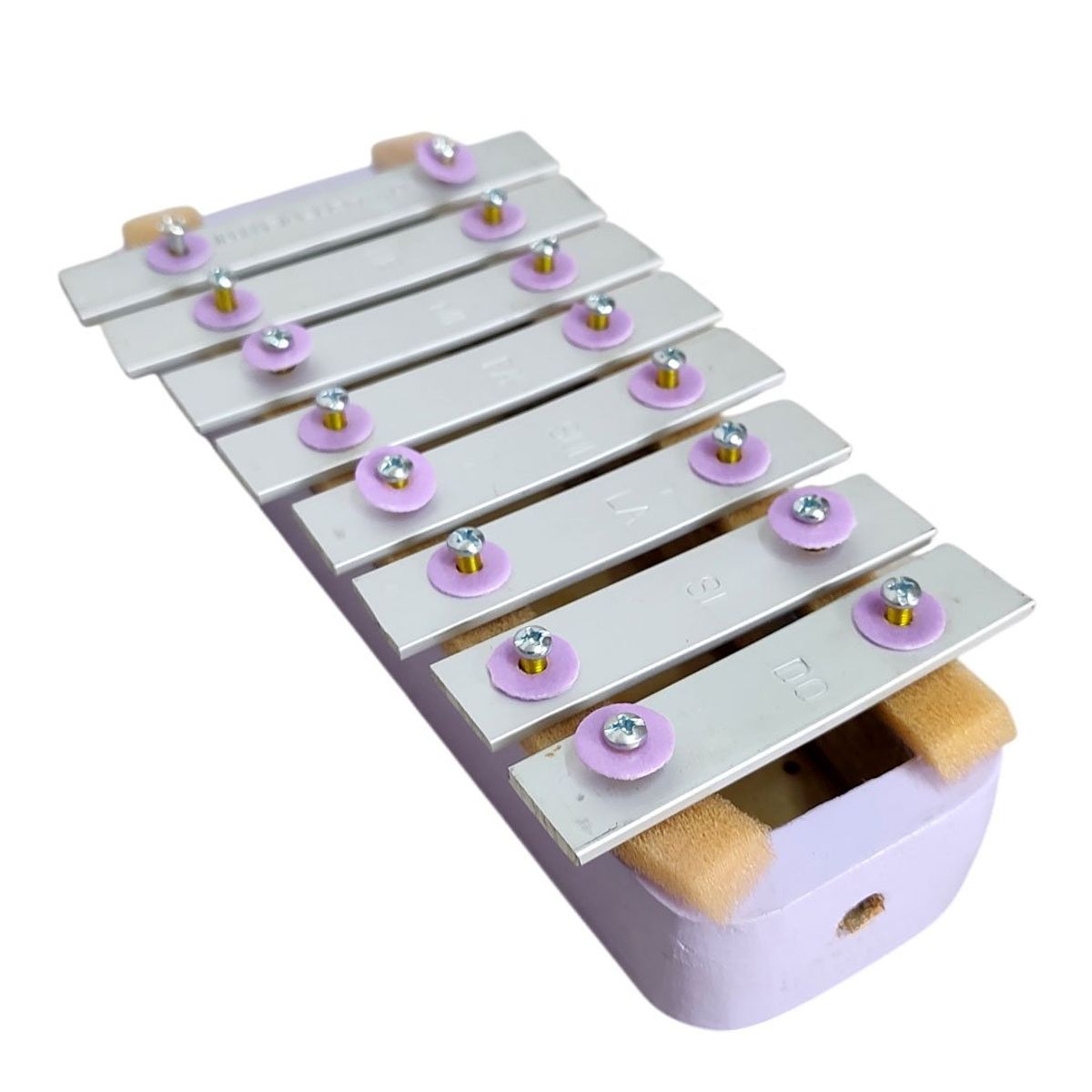 GENERICO - Xilofono Metalofono con base de madera 8 teclas 1/8 - Lila