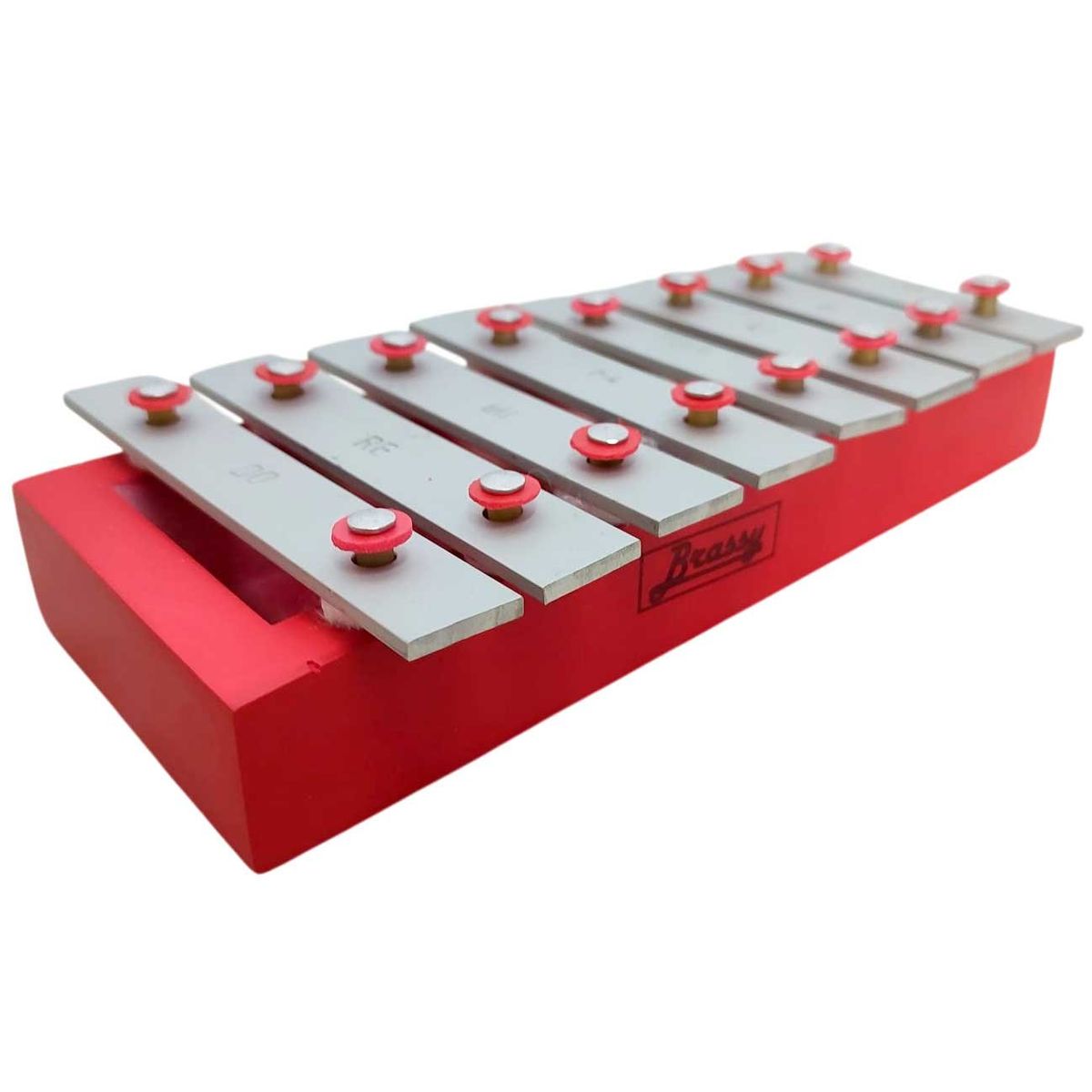 GENERICO - Xilofono Metalofono con base de madera 8 teclas 1/8 - Rojo