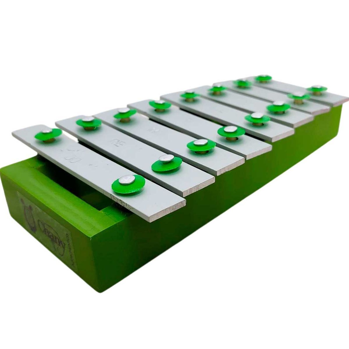 GENERICO - Xilofono Metalofono con base de madera 8 teclas 1/8 - Verde