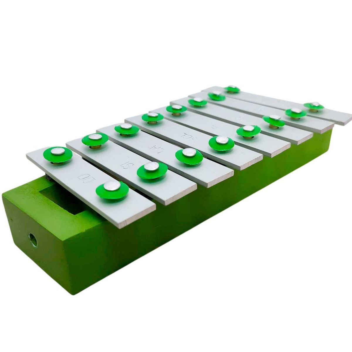GENERICO - Xilofono Metalofono con base de madera 8 teclas 1/8 - Verde