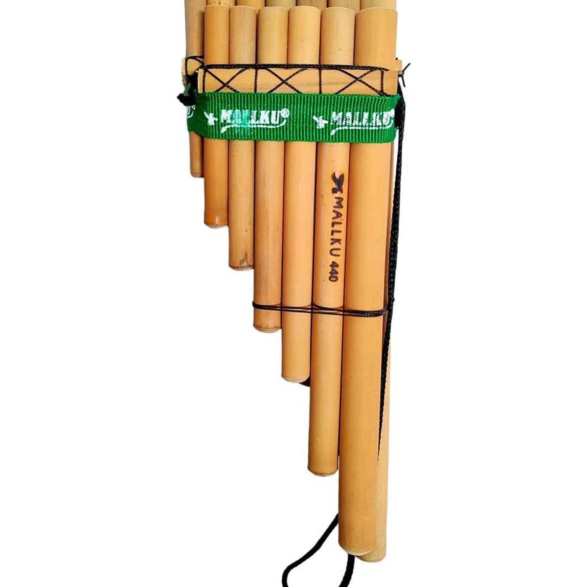 MALLKU - Zampoña 13 Tubos en 440 Hz Ideal para Colegio - Beige/Verde