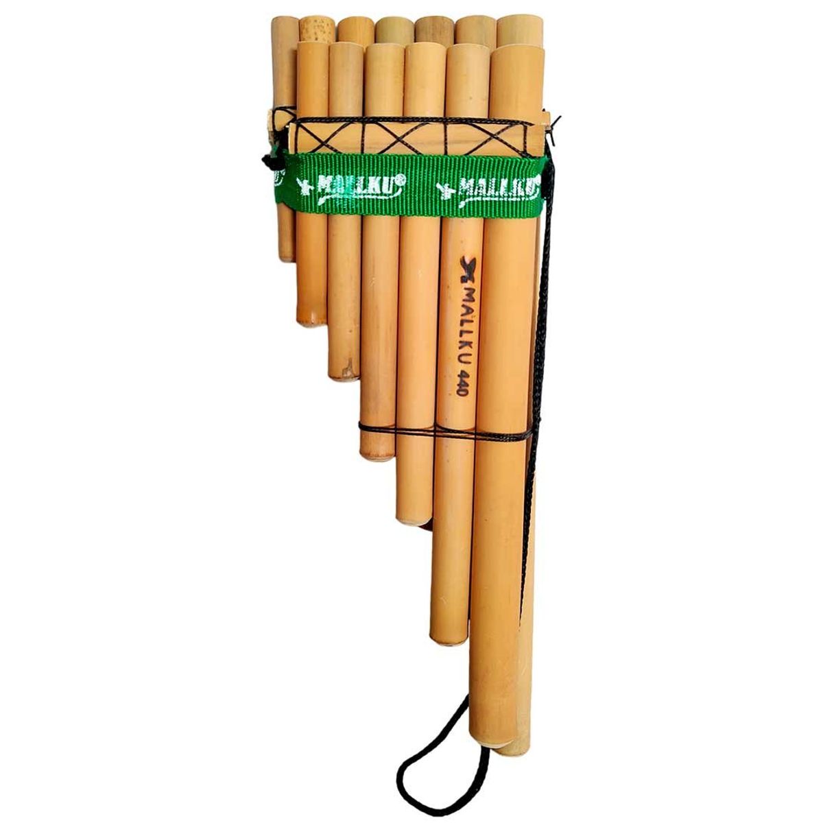 MALLKU - Zampoña 13 Tubos en 440 Hz Ideal para Colegio - Beige/Verde