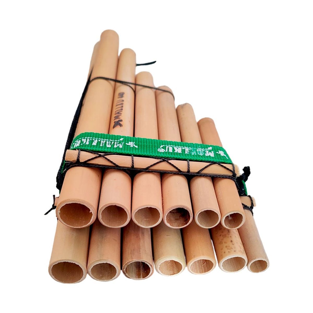 MALLKU - Zampoña 13 Tubos en 440 Hz Ideal para Colegio - Beige/Verde