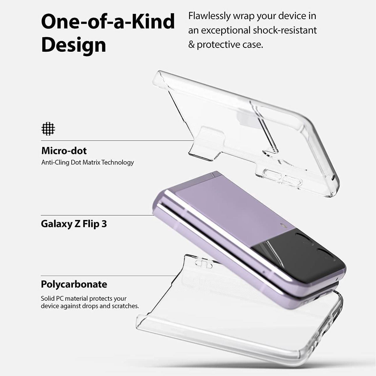 RINGKE - Case Ringke Slim Galaxy Z Flip 3 - Clear - Importado USA