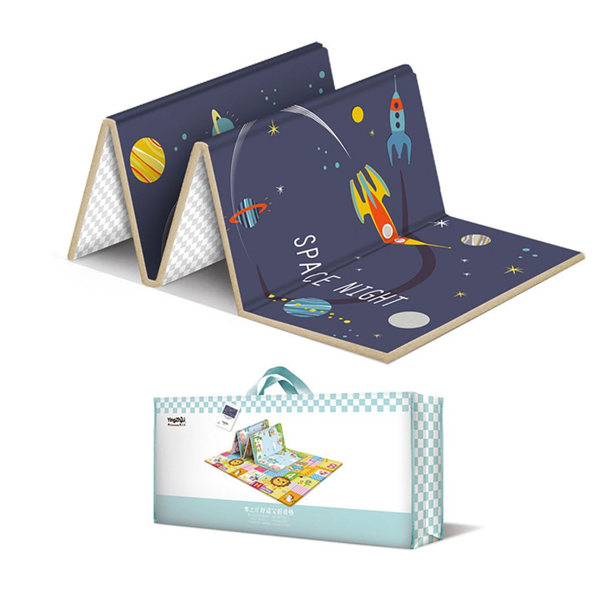 VOLTERETAS - Piso Plegable De Goma Para Niños Y Bebés Azul