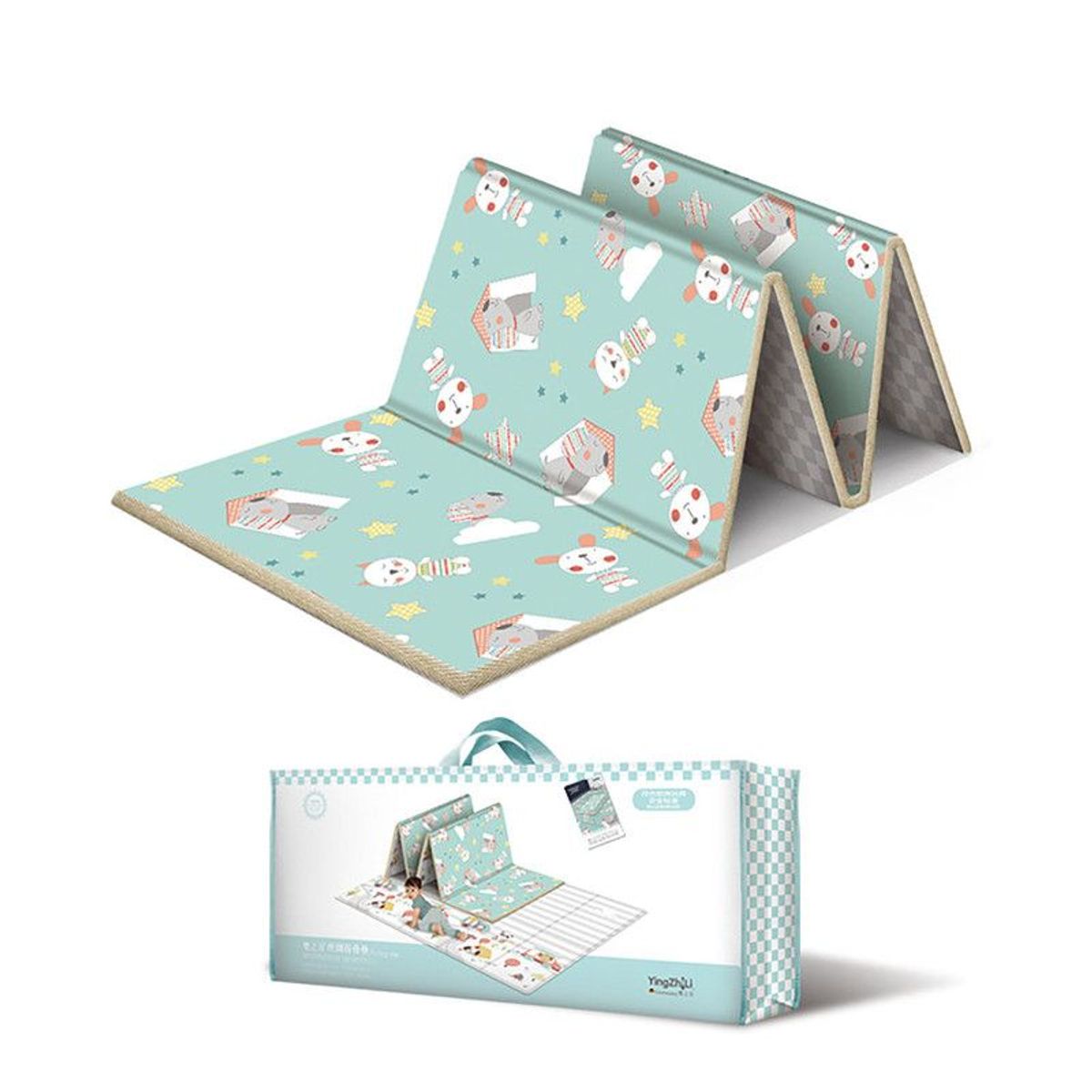 VOLTERETAS - Piso Plegable De Goma Para Niños Y Bebés Celeste