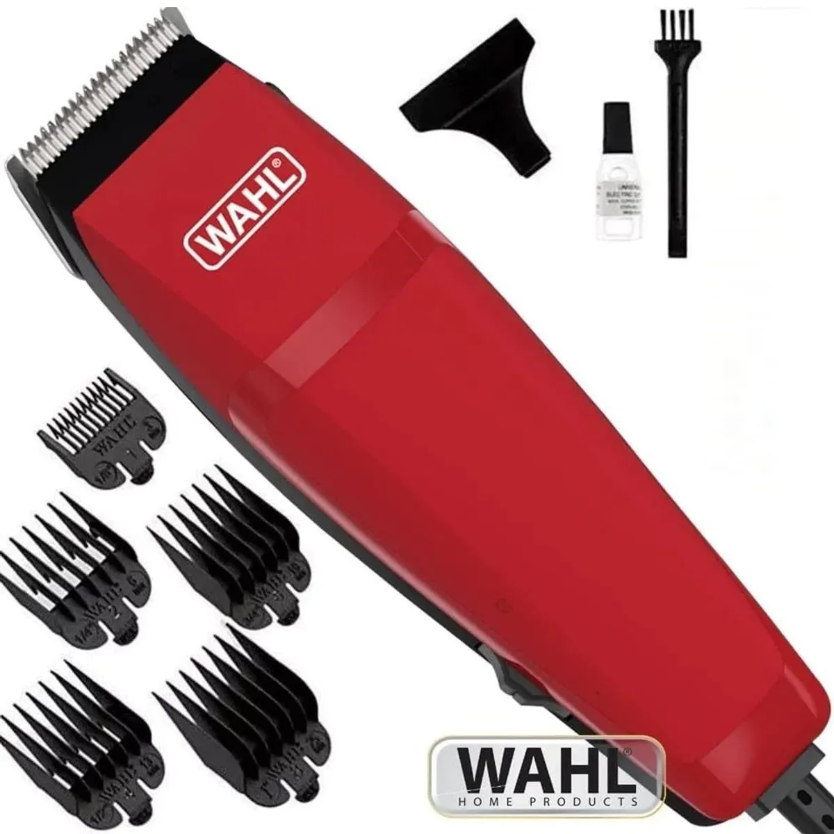 WAHL - Maquina recortadora de Cabello Wahl EASY CUT - Rojo + KIT 10 PIEZAS