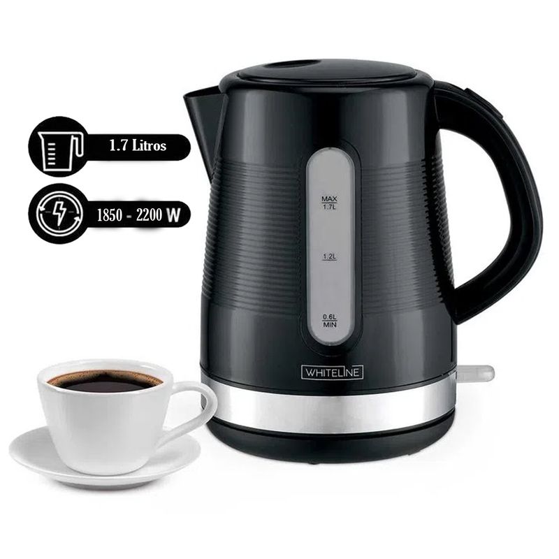 WHITELINE - Hervidor Eléctrico de 1.7 litros Whiteline 1707 Negro