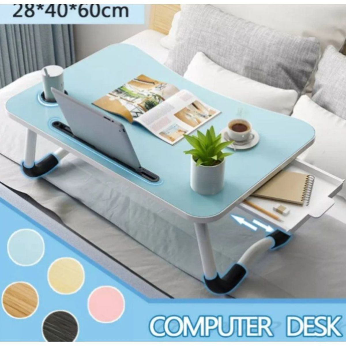 GENERICO - Mesa para laptop plegable con cajon+ posavaso de calidad