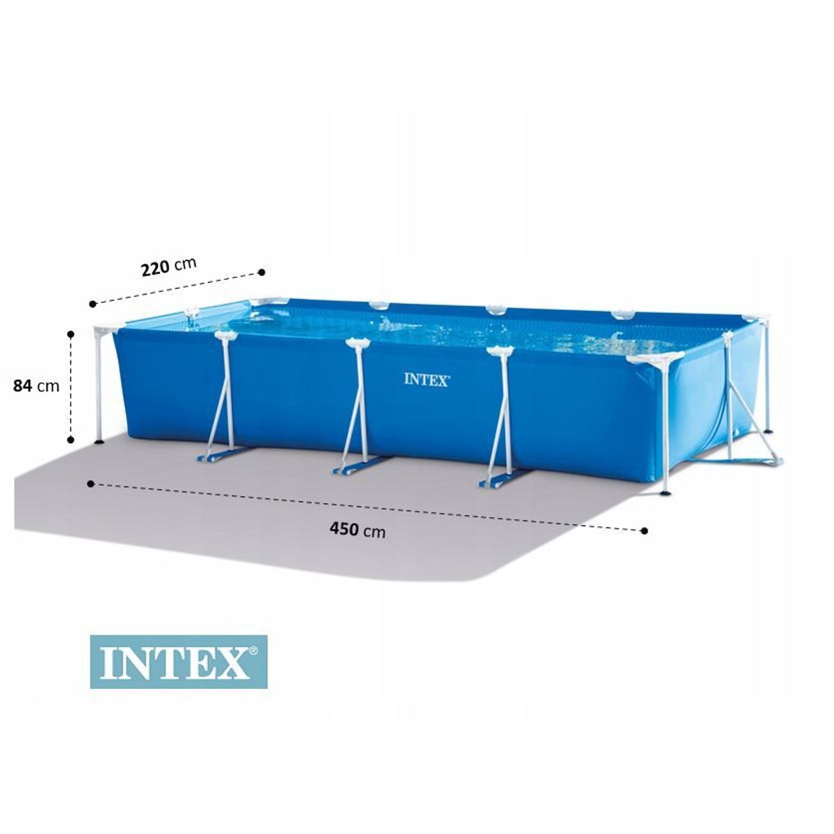 INTEX - Piscina Marco Metálico Con Bomba De Filtro De Cartucho 450x220x84 cm