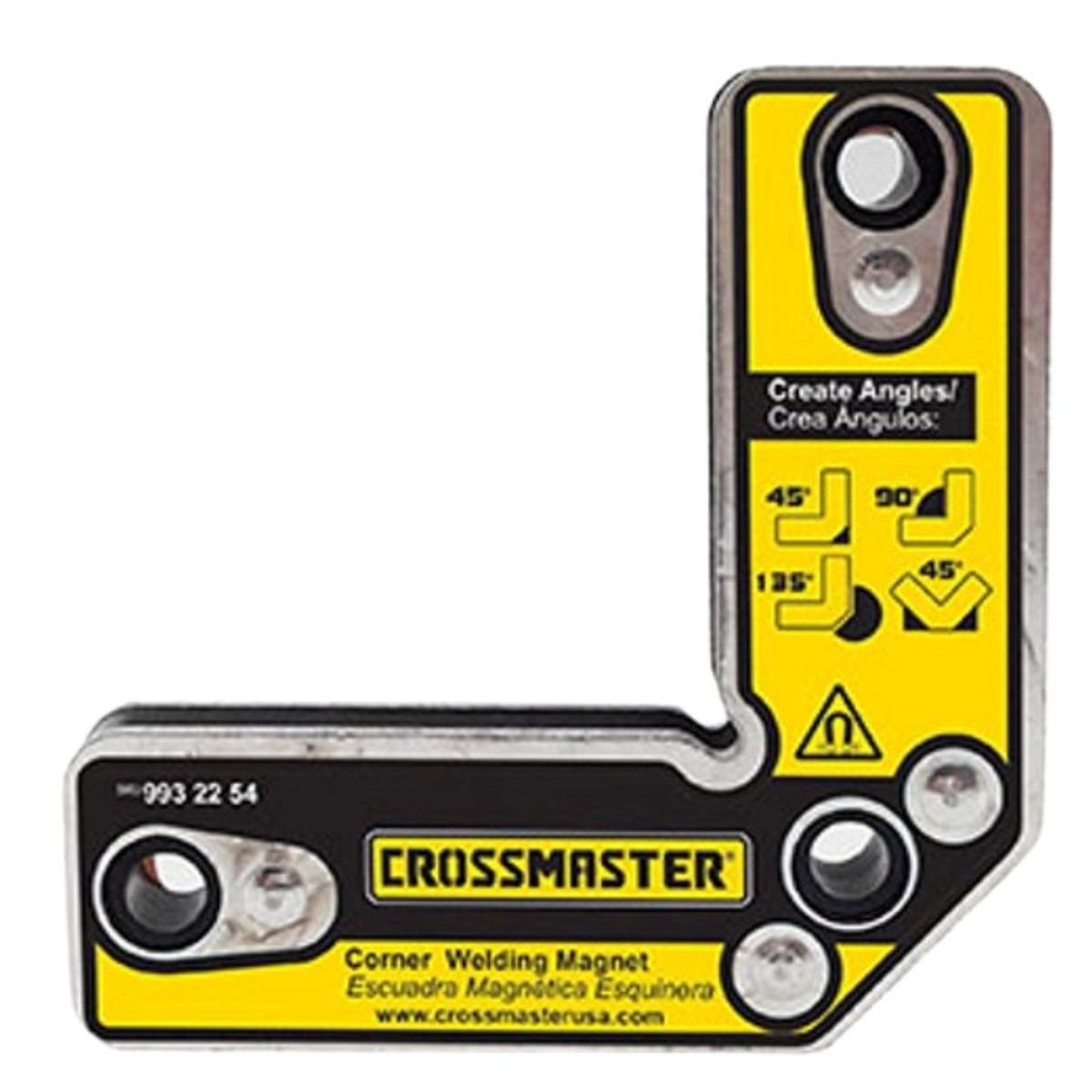 GENERICO - Escuadra Magnética 45° - 90° - 135° Crossmaster 9932254 - Amarilla