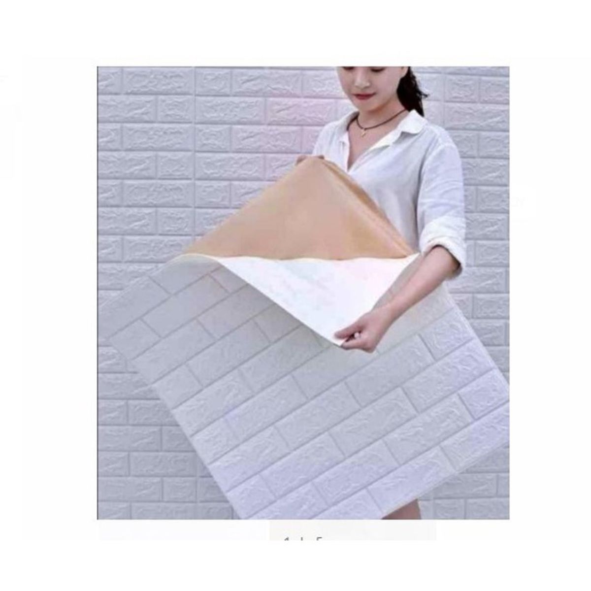 GENERICO - Papel tapiz autoadhesivo 3d ladrillo decorativo blanco 10 pcs