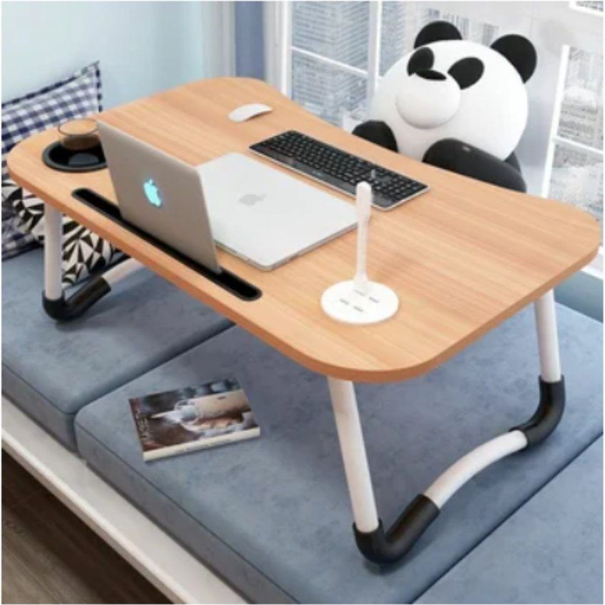 GENERICO - Mesa para laptop+ 4 puertos usb+ lampara+ ventilador de calidad