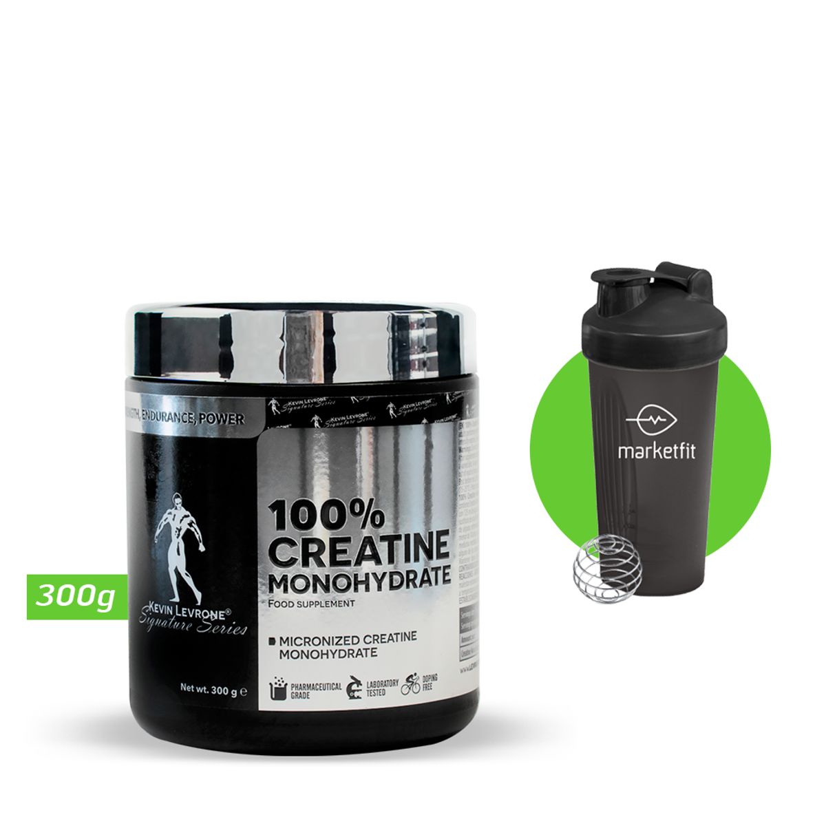 KEVIN LEVRONE - CREATINA MONOHIDRATADA 300gr KEVIN LEVRONE  Shaker  MARKETFIT