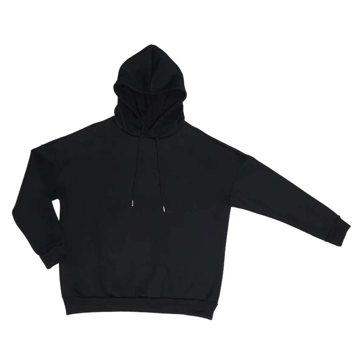 FODAGO - Polera Oversize con Capucha Mujer - Franela Negro