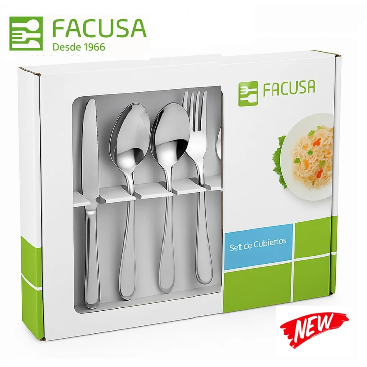 FACUSA - Cubiertos Facusa x 24 Piezas Acero inoxidable