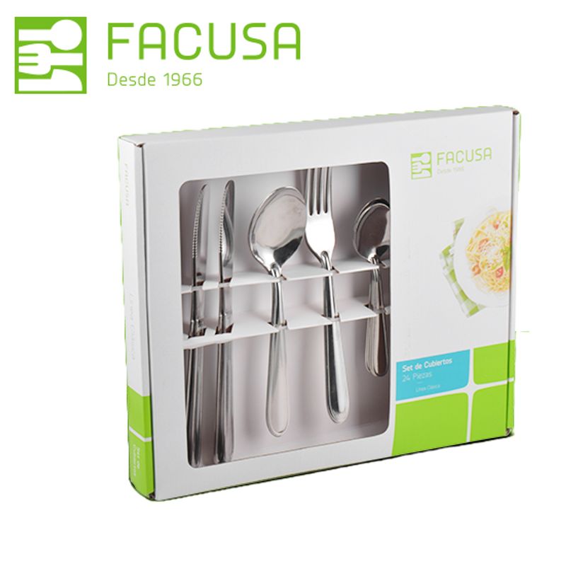 FACUSA - Cubiertos Facusa x 24 Piezas Acero inoxidable