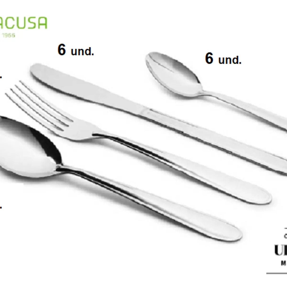FACUSA - Cubiertos Facusa x 24 Piezas Acero inoxidable