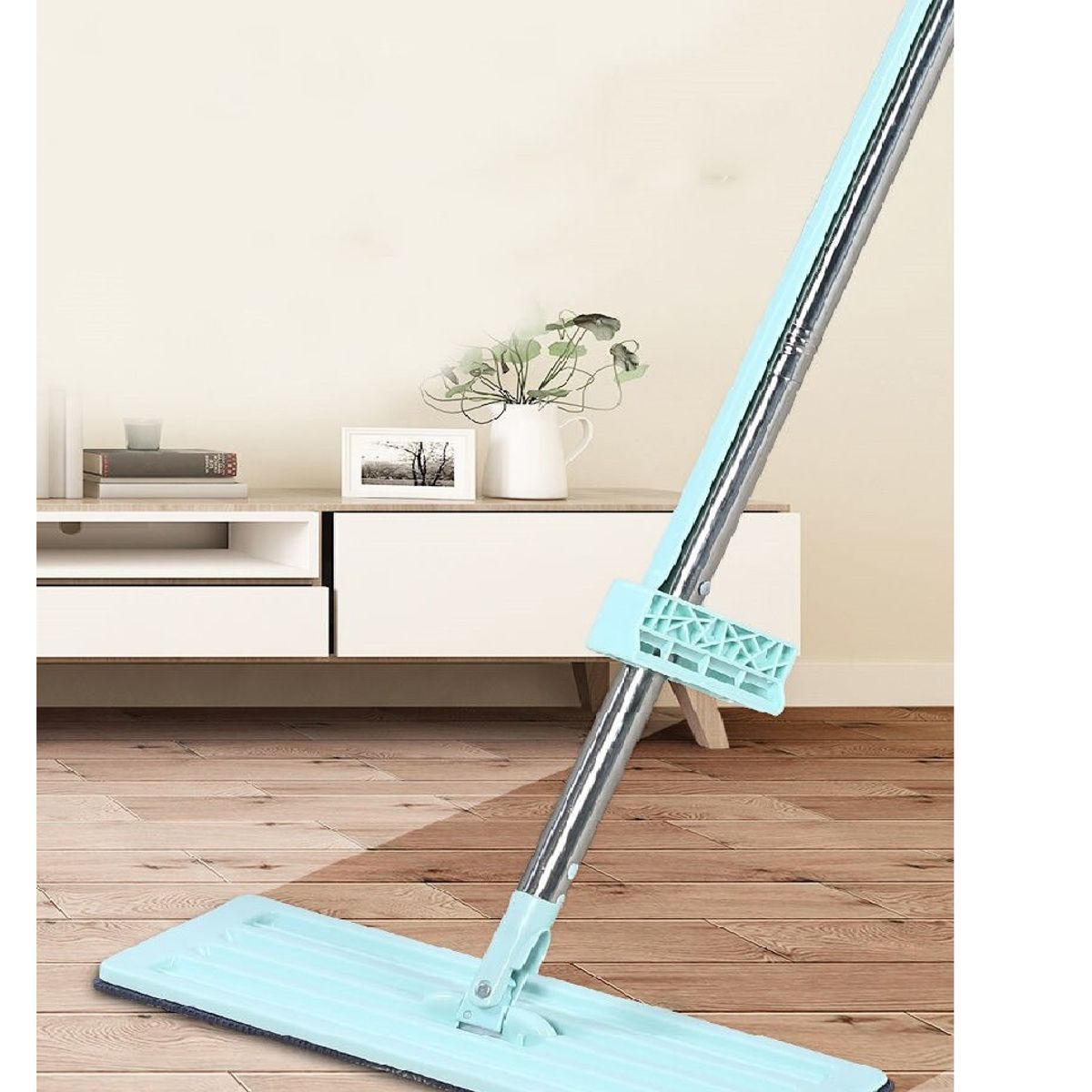 GENERICO - Trapeador Plano 360° 2 Mopas Absorbente y Escurridor