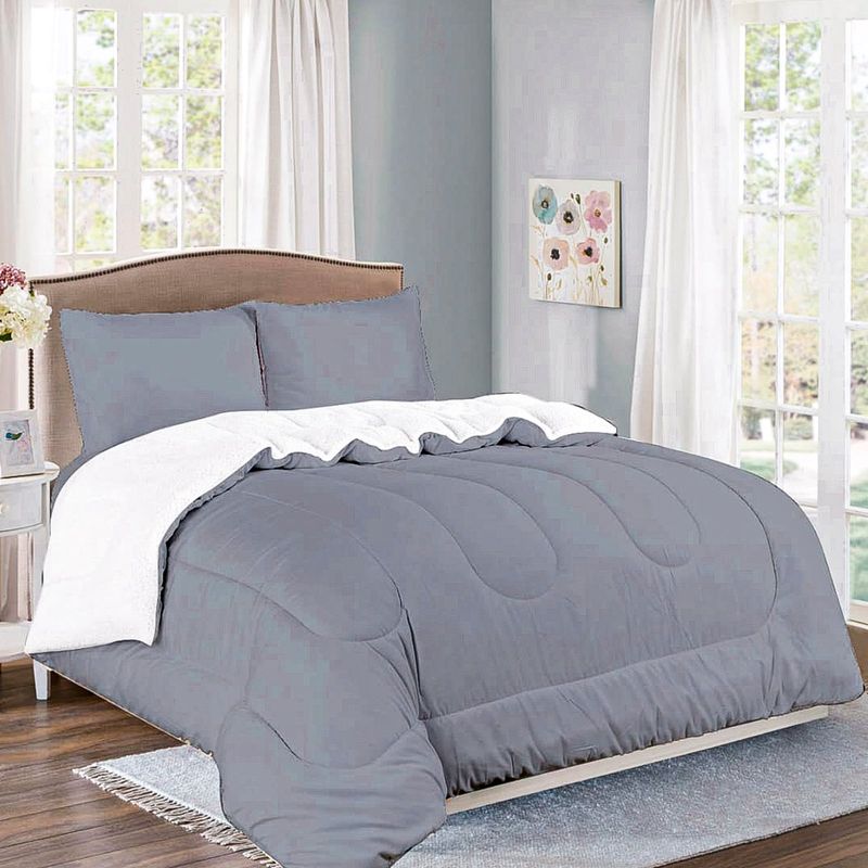 CASATEX - Edredón Acolchado Tela Carnero  100% Algodón 2 Plazas - GRIS