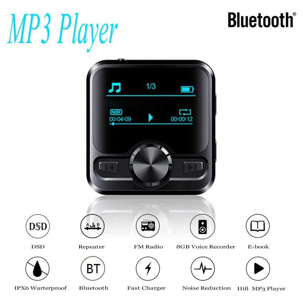 VATYERTY - Reproductor de música 4.2 bluetooth mp3 hifi registro de sonido -m9
