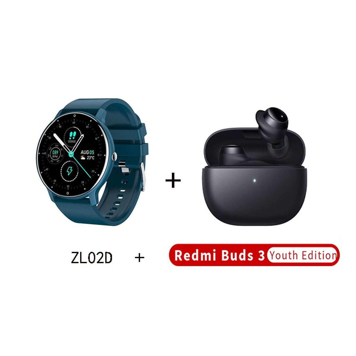 VATYERTY - Auriculares bluetooth xiaomi redmi buds 3lite y reloj inteligente zl02