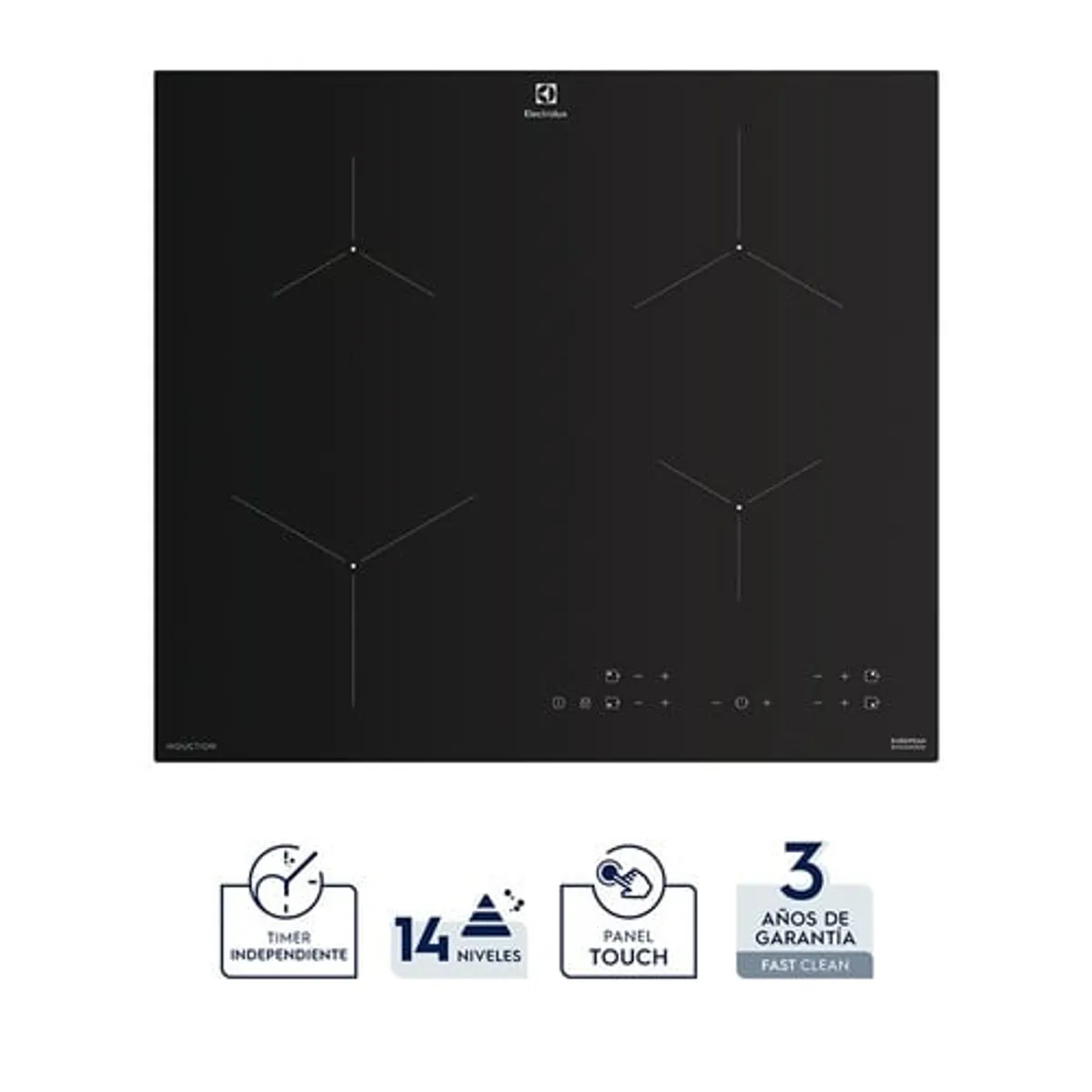 ELECTROLUX - Encimera Empotrable de Inducción 4 Zonas Electrolux ETII60F7EOB