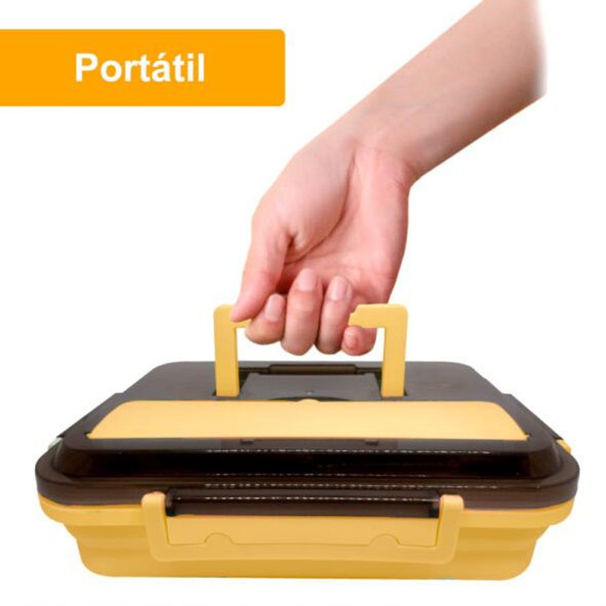 GENERICO - Lonchera Táper de Comida 3 o 4 Divisiones Amarillo